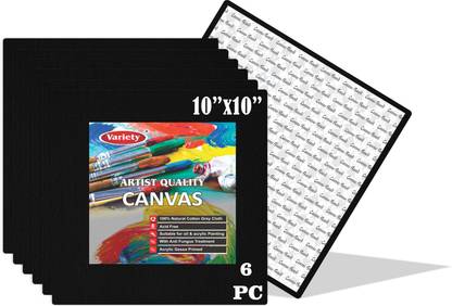 VARIETY 10 X 10 CANVAS BOARD Cotton Medium Grain Board Canvas (Set of 6)