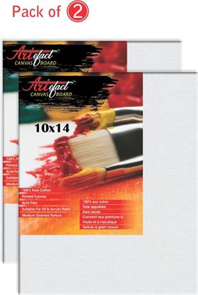 Artifact 10" X 14" Cotton Medium Grain Primed Canvas Board (Set of 2)