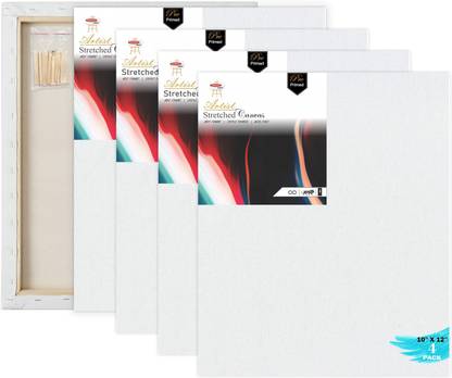 VARIETY 12 X 10 PRE STRETCHED CANVAS FRAME Cloth Medium Grain Stretched Canvas Board (Set of 4)