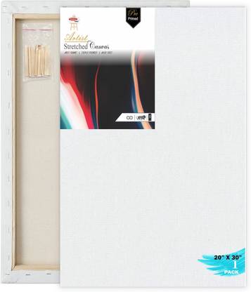 Variety Canvas 20 INCH X 30 INCH PRE STRETCHED CANVAS 10OZ Cotton Medium Grain Pre Stretched Canvas, Stretched Canvas Board (Set of 1)