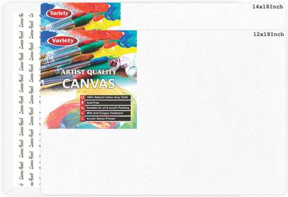 Variety Canvas VARIETY CANVAS 14X18 AND 12X18 PACK OF 2 Cotton Medium Grain Board Canvas (Set of 2)