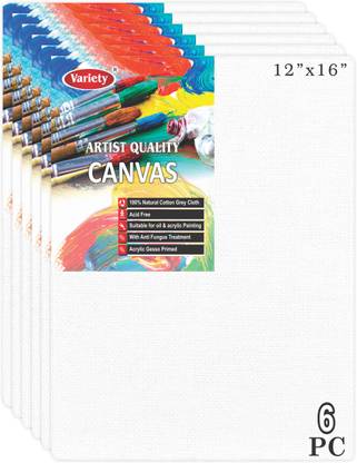VARIETY 12 X 16 BOARD CANVAS Cotton Medium Grain Board Canvas (Set of 6)
