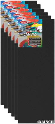 VARIETY 4 X 8 black board canvas Cotton Medium Grain Board Canvas (Set of 6)