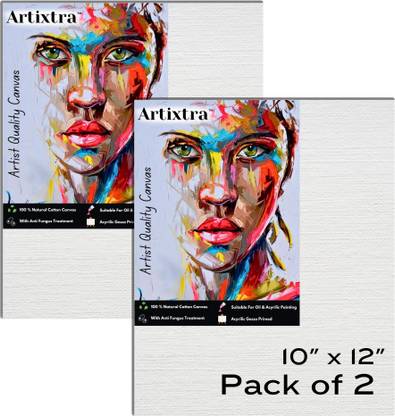 Artixtra 10X12 Cotton Medium Grain Board Canvas (Set of 2)