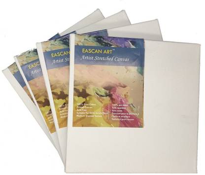 Eascan Art 5" X 5" Cotton Medium Grain Pre Stretched Canvas (Set of 4)