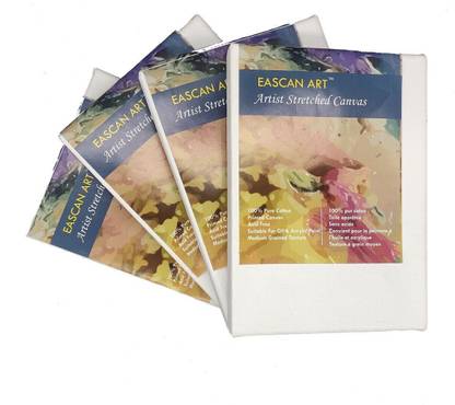 Eascan Art 10" X 12" Cotton Medium Grain Pre Stretched Canvas (Set of 4)