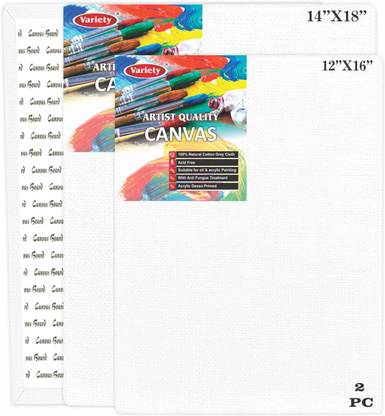 Variety Canvas VARIETY CANVAS BOARD 14X18 AND 12X16 PACK OF 2 Cloth Medium Grain Board Canvas (Set of 2)