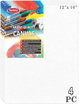VARIETY 12 X 16 BOARD CANVAS Cotton Medium Grain Board Canvas (Set of 4)