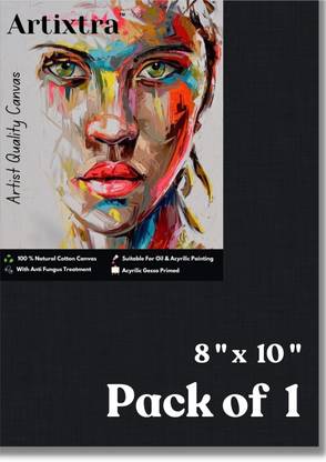 Artixtra Canvas board 8 X 10 Cotton Medium Grain Board Canvas (Set of 1)