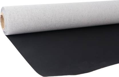 FRKB Cotton Canvas Roll Black (12 inch x 5 Meter) Cotton Medium Grain Canvas Roll (Set of 1)