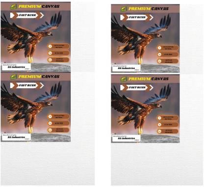 Fast Rush Premium Canvas Board 4(6x8) Canavs pennel Cotton Soft Touch Acrylic Primed Board (Set of 4)