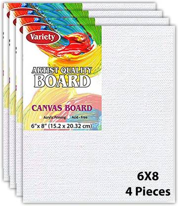VARIETY 6 X 8 BOARD CANVAS Cotton Medium Grain Board Canvas (Set of 4)