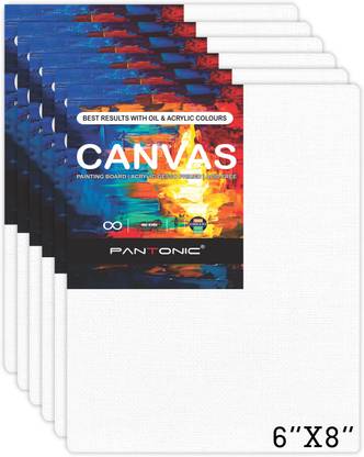 PANTONIC 6 X 8 Artist's CANVAS BOARD TRIPLE LAYER PRIMED Cotton Medium Grain Board Canvas, Primed Canvas Board (Set of 6)