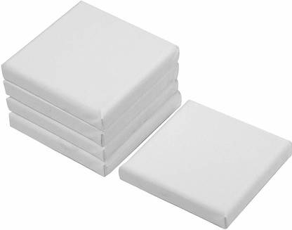 Eascan Art 4" x 4" Cotton Medium Grain Pre Stretched Canvas (Set of 5)