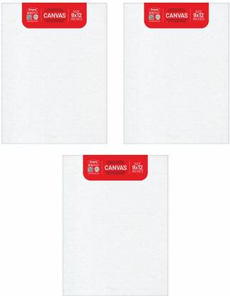 ANUPAM 9 x 12 Canvas Panels for Oil Acrylic Paint And Gouache for Beginners And Artists Cotton Acid Free Primed Canvas Board (Set of 3)