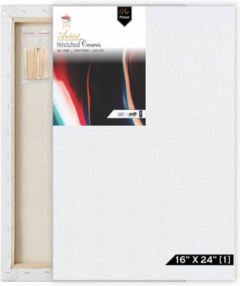 Variety Canvas 16 X 24 STRETCHED CANVAS Cotton Medium Grain Stretched Canvas Board, Pre Stretched Canvas (Set of 1)