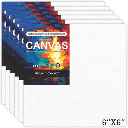 PANTONIC 6 X 6 Artist's CANVAS BOARD TRIPLE LAYER PRIMED Cotton Medium Grain Board Canvas (Set of 6)