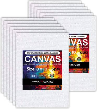 PANTONIC Artist's CANVAS BOARD TRIPLE LAYER PRIMED Cotton Medium Grain Board Canvas, Primed Canvas Board (Set of 12)