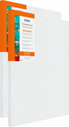 Pragati Systems 'Artist' Series 10 oz Pre-stretched Canvas (16"x20") Polycotton Medium Grain Pre Stretched Canvas (Set of 2)