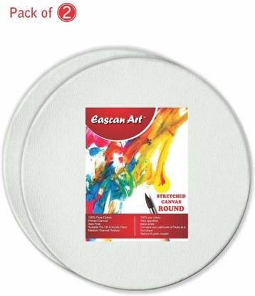 Eascan Art Grain Pre Stretched Round Canvas 20" Cotton Medium Grain Pre Stretched Canvas (Set of 2)