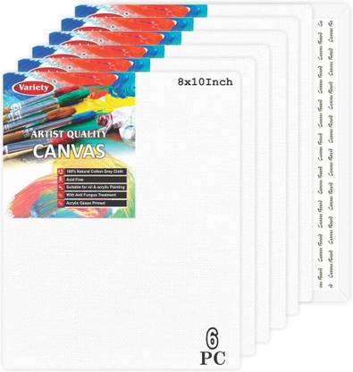 VARIETY 8 X 10 CANVAS BOARD Cotton Medium Grain Board Canvas (Set of 6)