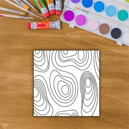 Swister Decor DIY Pre-marked Canvas Base Abstract Design For Painting Cloth Fine Grain Stretched Canvas Board (Set of 1)
