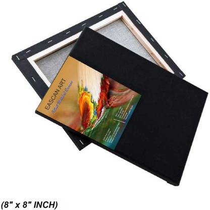 Eascan Art 8" x 8" INCH Cotton Medium Grain Pre Stretched Canvas (Set of 1)