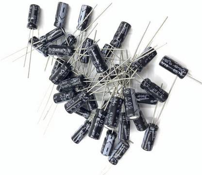 SunRobotics 3.3uF 50V Electrolytic Capacitor 100 Pcs For Smoothing & Filtering Electrolytic Capacitor