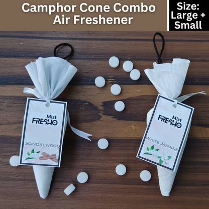 Mist Fresho COMBO SET Of Camphor Cone Air Freshener - ( Large+Small ) - Sandalwood, White Jasmine Air Purifier