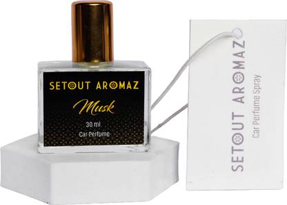 Setout Aromaz SETOUT Premium Car Perfume with Hanging Card | Musk Car Fragrance | Car Freshner 30ml Air Purifier