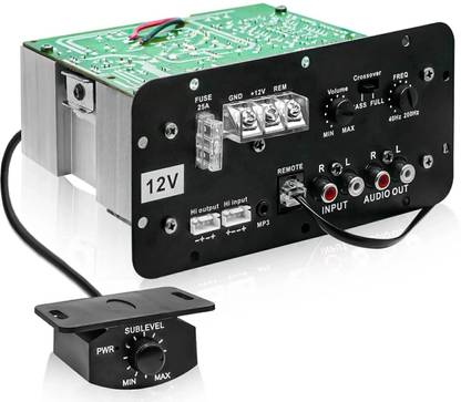 FABTEC 12V Dual Channel 120W Multi Channel Car Amplifier with Volume Control Remote Mono Class AB Car Amplifier