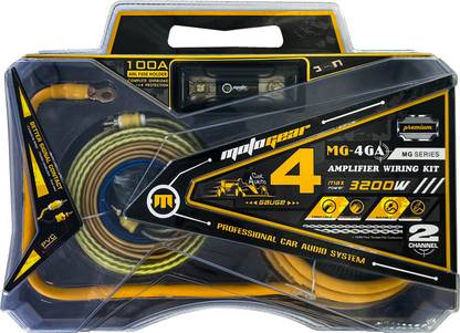 MOTOGEAR 4-Gauge AmplifierKit High-Performance Wiring for Audio Systems Two Class D Car Amplifier