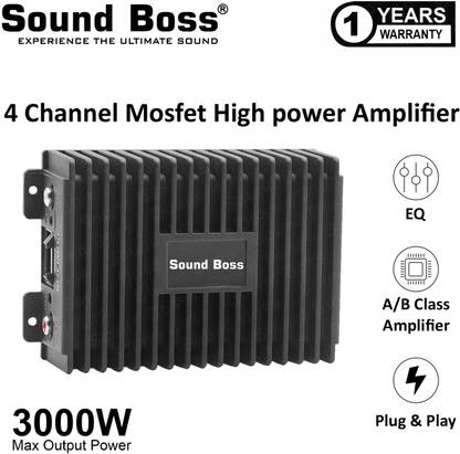 Sound Boss Androidify 3rd Gen Plug & Play 4 Channel 3000W MAX Dsp High Power Android Multi Class AB Car Amplifier