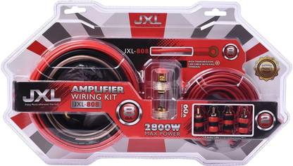 JXL Amplifier Wiring Kit for Amps and Bass Tube 2800 W MAX Power 8 Gauge Two Class B Car Amplifier