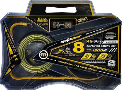 MOTOGEAR 8-Gauge AmplifierKit High-Performance Wiring for Audio Systems Two Class D Car Amplifier