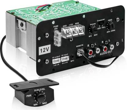 CARZEX 12V Dual Channel 120W Multi Channel Car Amplifier with Volume Control Remote Mono Class AB Car Amplifier