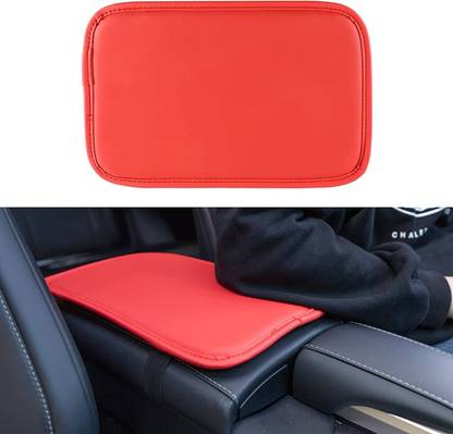 Edylinn Center Console Arm-rest Cover Pad Universal Fit Red Car Armrest Cover