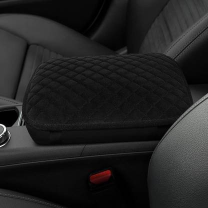 Edylinn Center Console Arm-rest Cover Pad Universal Fit 7d Black Car Armrest Cover