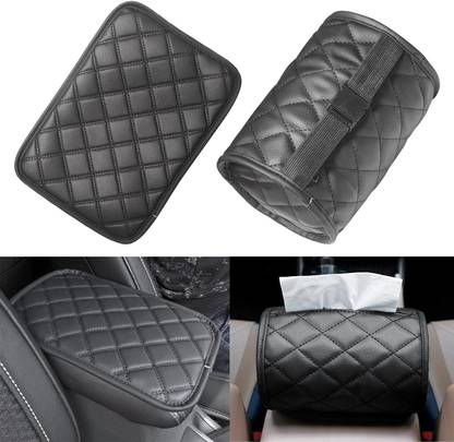 Auto Oprema 2 in 1 Center Console Car Napkin Box Universal Fit for Most Vehicle, SUV, Truck Car Armrest Pad Cushion