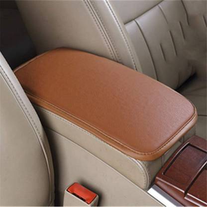 Edylinn Center Console Arm-rest Cover Pad Universal Fit Tan Car Armrest Cover