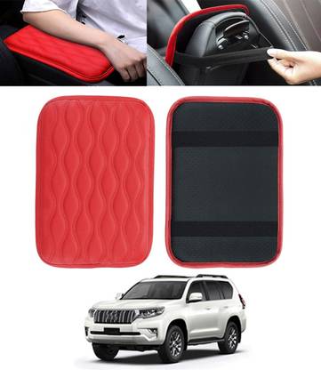ABJD Rectangle Shape Red Universal Fit Car Premium Armrest Cover For Comfort-174 Car Armrest Cover