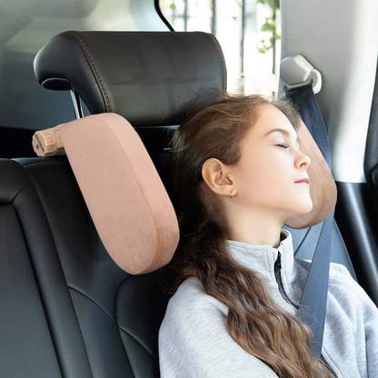 ALLEXTREME Car Seat Neck Headrest Pillow 180 Degree Adjustable Car Side Cushion Beige Car Armrest Pad Cushion