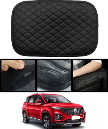 ABJD Car PU Leather Protect Armrest From Scratch & Stains Cover with Elastic Band-136 Car Armrest Pad Cushion