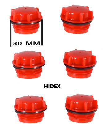 Hidex Inverter Battery Cap 1 Set (6 cap for one Battery)- Red - 30 mm Size- Exide, Luminous and others Car Battery Tray