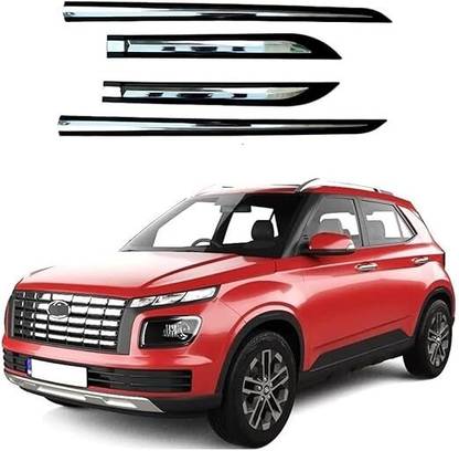 CARSHADE Half Chrome Side Beading Side Cladding protector For Hyundai Venue Set of 4 Car Beading Roll For Door
