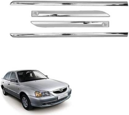 CARSHADE Full Chrome Set of 4pcs Side Beading Side Cladding Compatible for Accent Car Beading Roll For Door