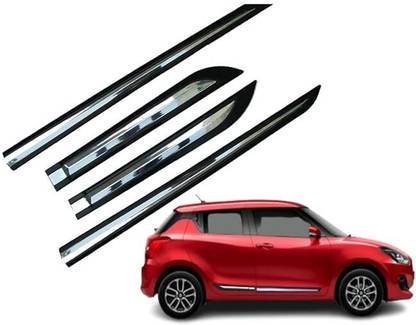 CARSHADE Half Chrome Side Beading Side Cladding Door Protector For Maruti Swift Set of 4 Car Beading Roll For Door