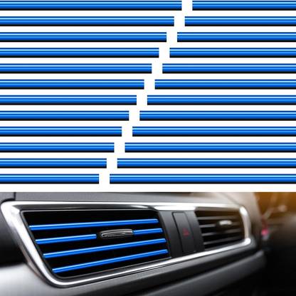 9Up Car Air Conditioner Air Outlet Decorative Strips Car AC Vent Strips Blue Car Beading Roll For Grill and Garnish Cover