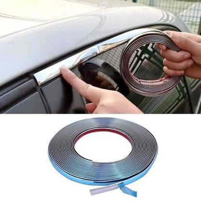 Hintl Chrome Beading Roll 14 Meter for All Cars (10mm) Car Beading Roll For Window