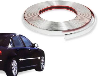 PROEDITION Car Interior Beading, Flexible Styling PVC Trim Strip door protection (Silver) Car Beading Roll For Bumper, Grill and Garnish Cover, Window